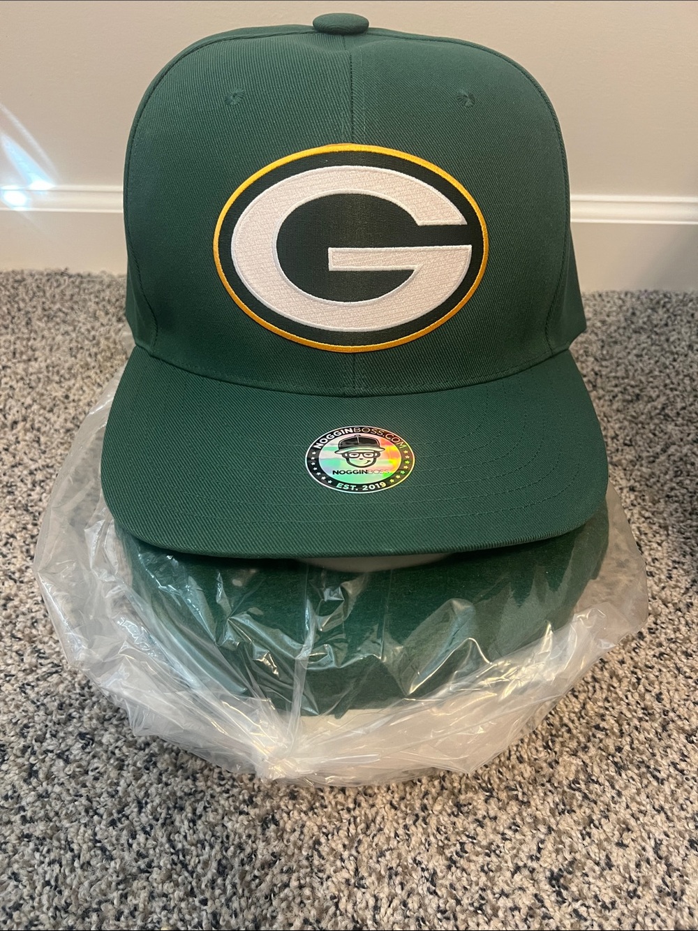 Noggin Boss Oversized Green Bay Packer Green Football Hat
